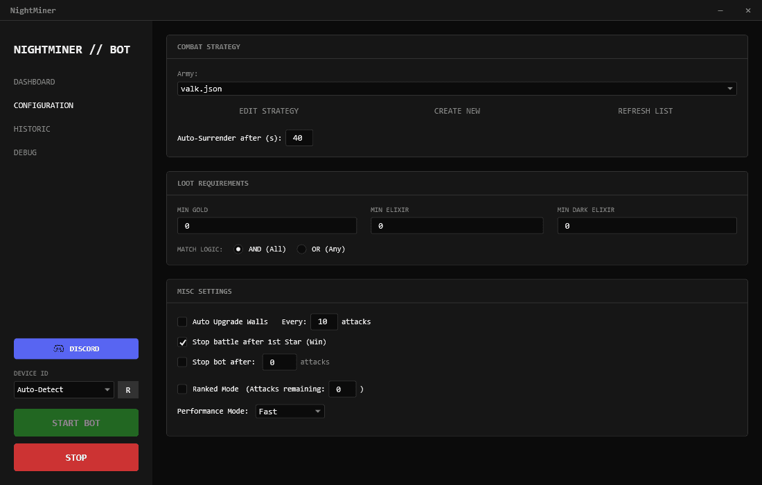Settings Configuration